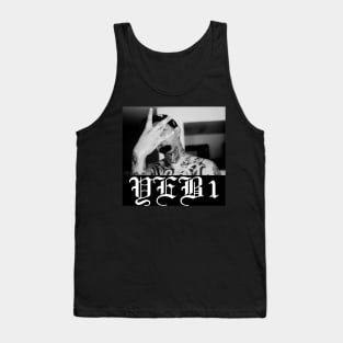Yeb1 Art Chicano Clothing Mexican Design Tattoo style White ink Tank Top
